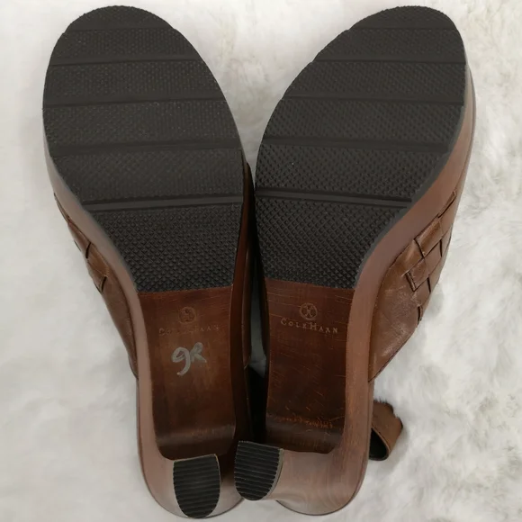 Cole Haan Women's 9B Brown Strap Platform 4" Heel - Picture 8 of 8